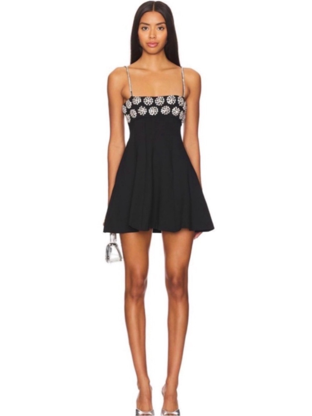 Majorelle Embellished Mini Dress with Chain Straps